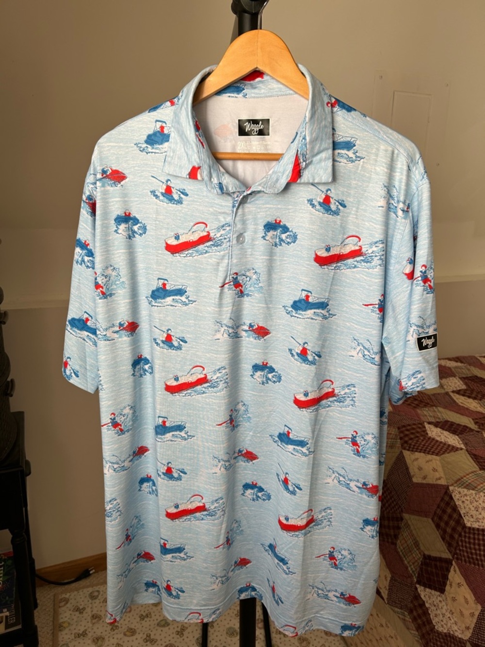 Waggle Golf Short Sleeve Polo Shirt XXL